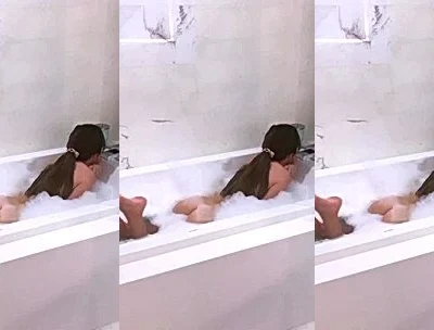 Danielley Ayalaa teasing her wet booty in the bathtub