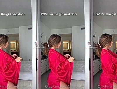 Danielley Ayalaa teasing her sexy body in red bathrobe