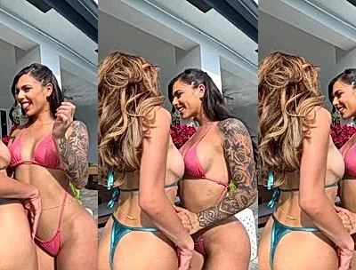Danielley Ayalaa two hot lesbian models teasing in bikini