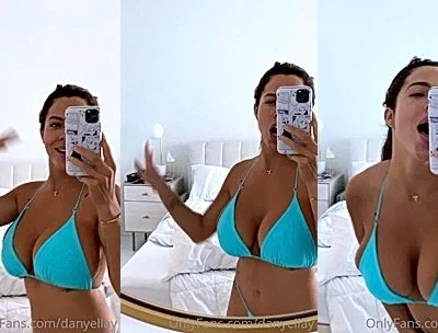Danielley Ayalaa teasing her big tits in blue bikini