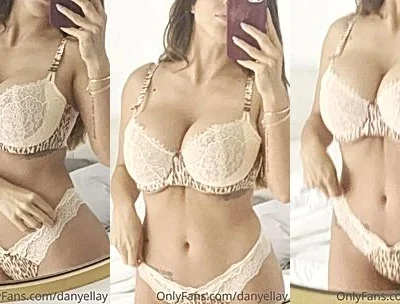 Danielley Ayalaa showing off her sexy white laced lingerie