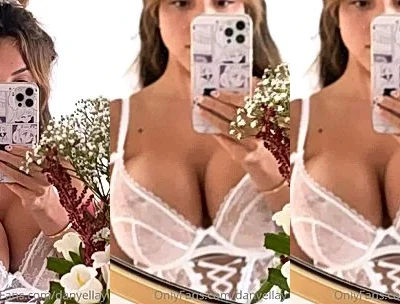 Danielley Ayalaa teasing her big tits in white see-through bra