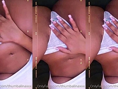 THUMBALINA playing with her pussy in white panties