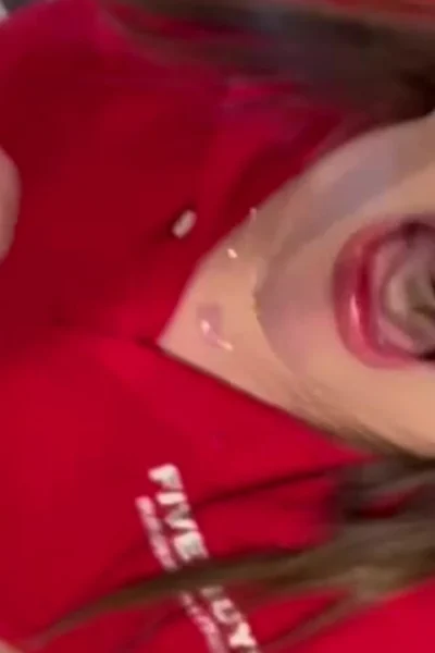 five guys employee Katiana Kay getting a mouth full of cum
