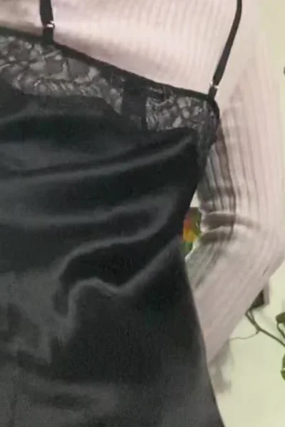 THUMBALINA teasing her big ass in black skirt