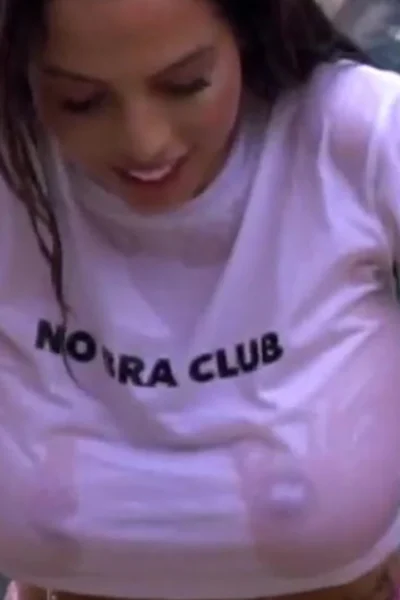 Danielley Ayalaa teasing her wet tits coming out of the pool